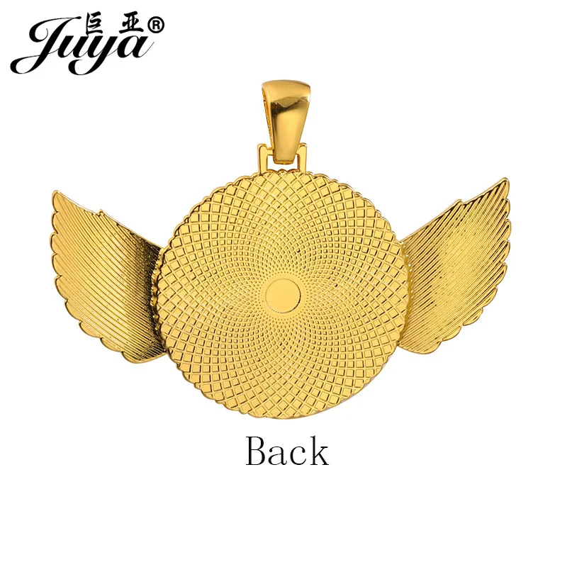 Leere Anhängerbasis für Flügel, 30 mm innen, Cabochon-Basis mit Zirkon-Fassungen, Zubehör für DIY-Pop-Schmuck und Accessoires – Detail 3
