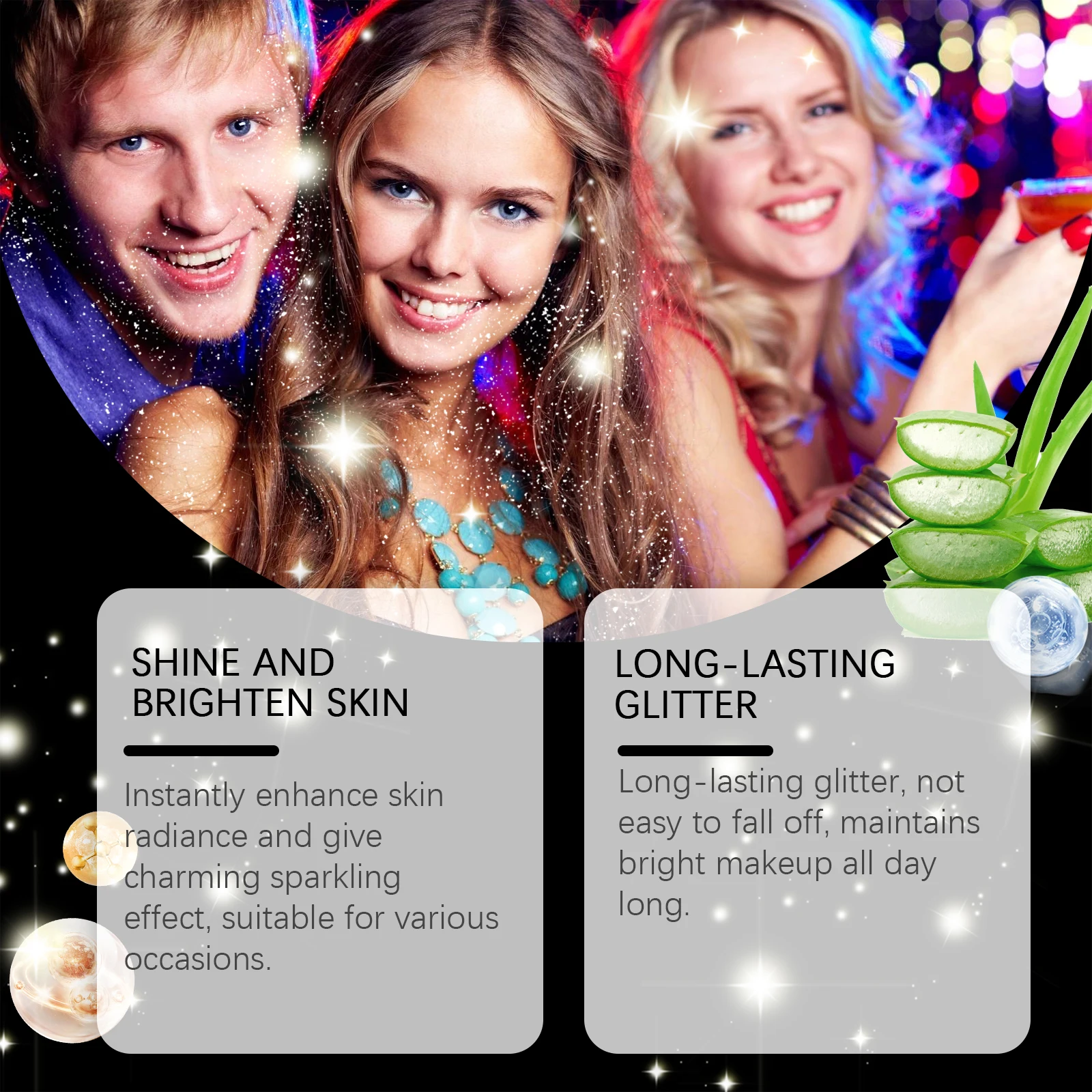 Body Shimmer Spray - Luminous Glitter Formula for Hair, Body & Collarbone, Ideal for Festival & Carnival Parties