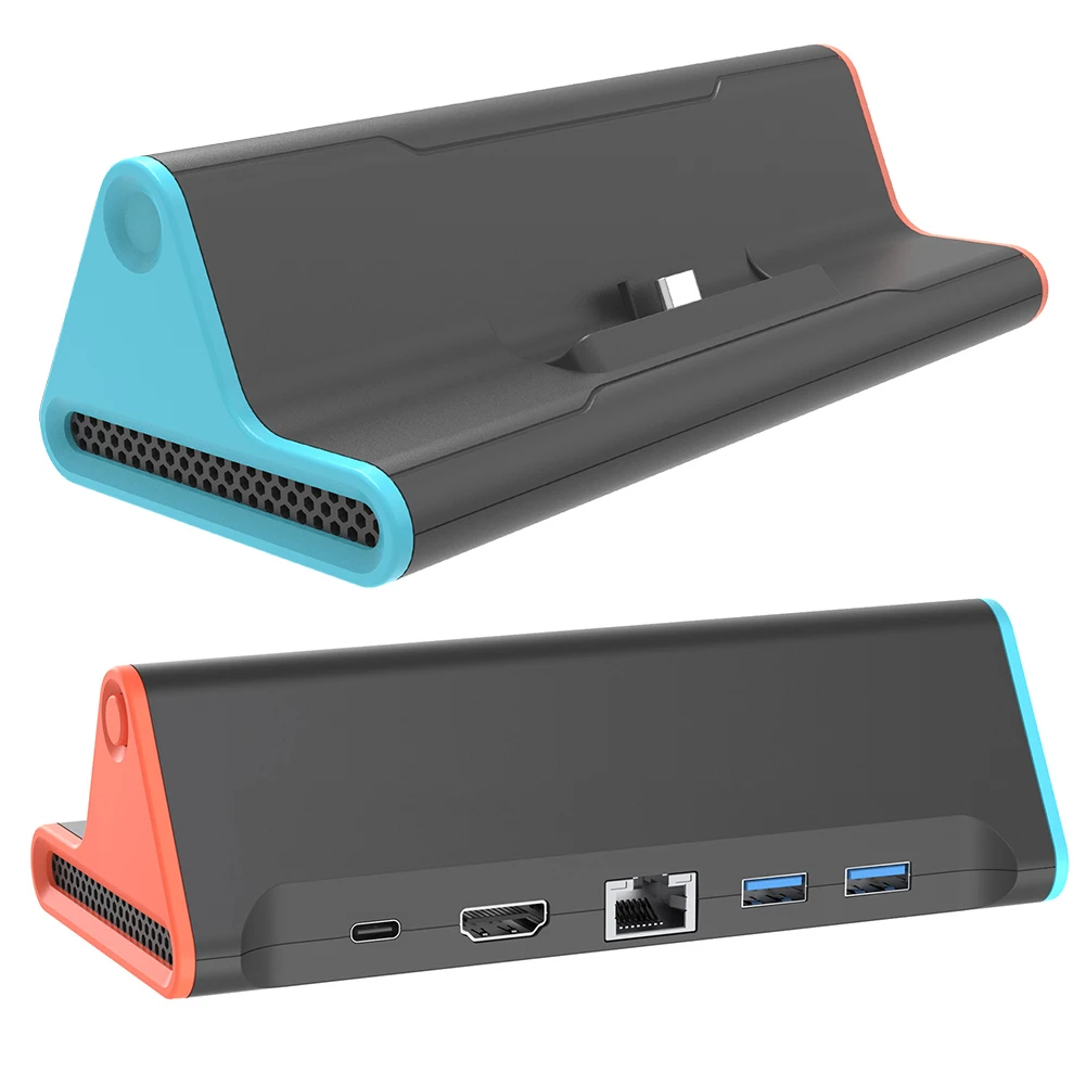 

Портативная док-станция 4K для ТВ с 2 портами USB 3.0 для Switch, зарядная подставка для игровой консоли, быстрая зарядка HD, аксессуары для гейминга