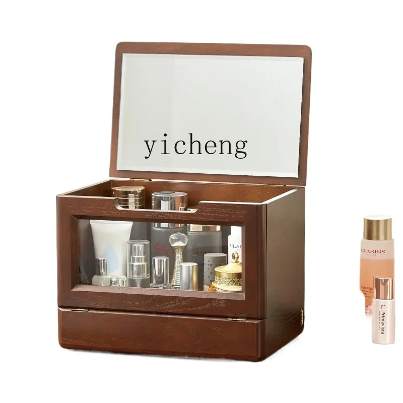 

XL Cosmetics Storage Box Premium Desktop Jewelry Integrated Dresser Multi-layer Solid Wood Storage Rack