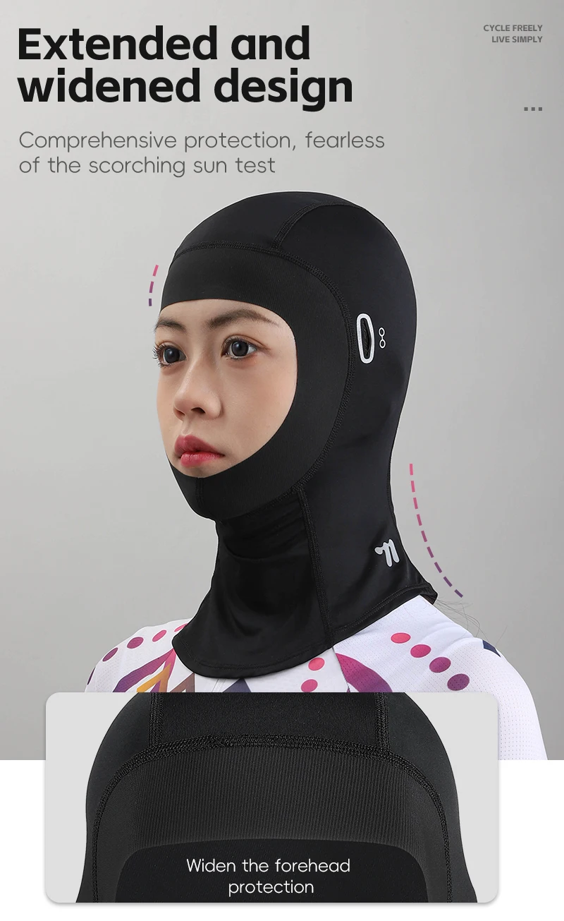 WEST BIKING Ice Silk Full Face Balaclava UPF50+Sun Protection Neck Guard Cycling Mask Breathable Quick Dry Headgear with Glasses