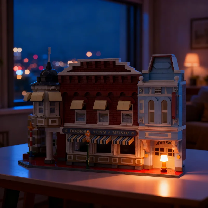 

3000 деталей MOC Magic Kingdom Town Square Emporium, модель Диснейленда, строительные блоки, архитектурная игрушка, рождественские подарки, кирпичики для детей, DIY