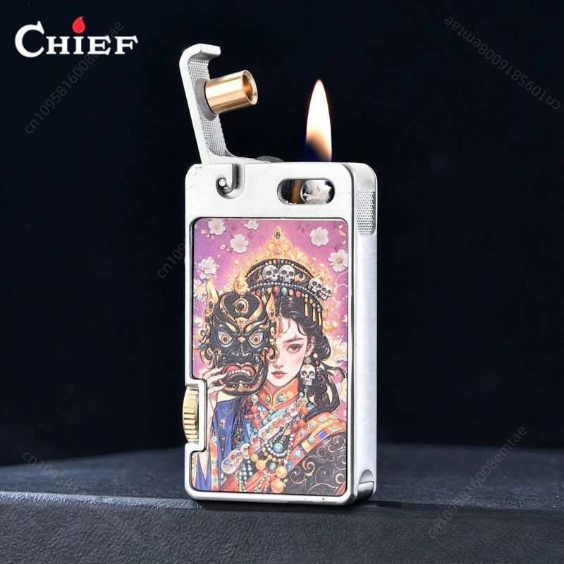 CHIEF 712 high-end one click catapult fuel lighter, one click ignition lighter, cigarette accessories, men's gift