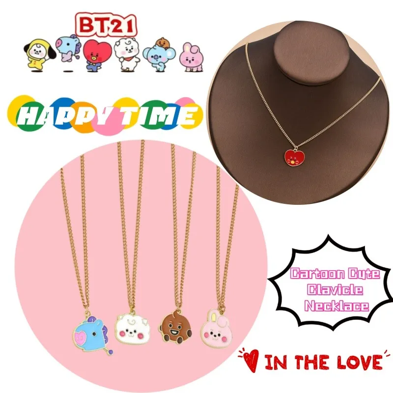 

Новый BT21 koya RJ Shooky mang chimmy, ценный креативный простой кулон для девочек, ожерелье с мультяшным милым студенческим цепочкой на ключицы, подарок