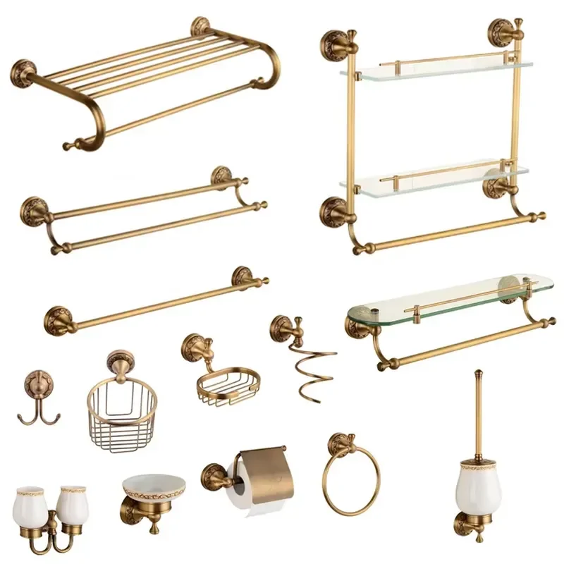 for Antique Bronze Towel Bar Wall Mounted Solid Brass Bathroom Accessories Toilet Rack High Quality