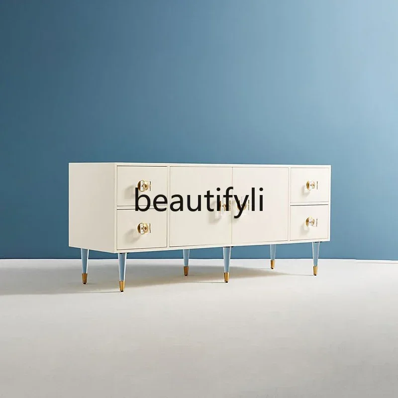 

NQ09Modern simple small fresh living room storage TV cabinet banquet hall household transparent high-footed bedroom side cabinet