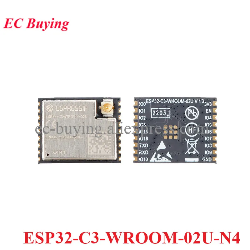 10 szt./1 szt. ESP32-C3-WROOM-02 02U-N4 H4 MINI-1 ESP32C3 2.4GHz BLE 5.0 WiFi Bluetooth-kompatybilny 4MB SPI Flash IoT Wi-Fi — zdjęcie produktu 5