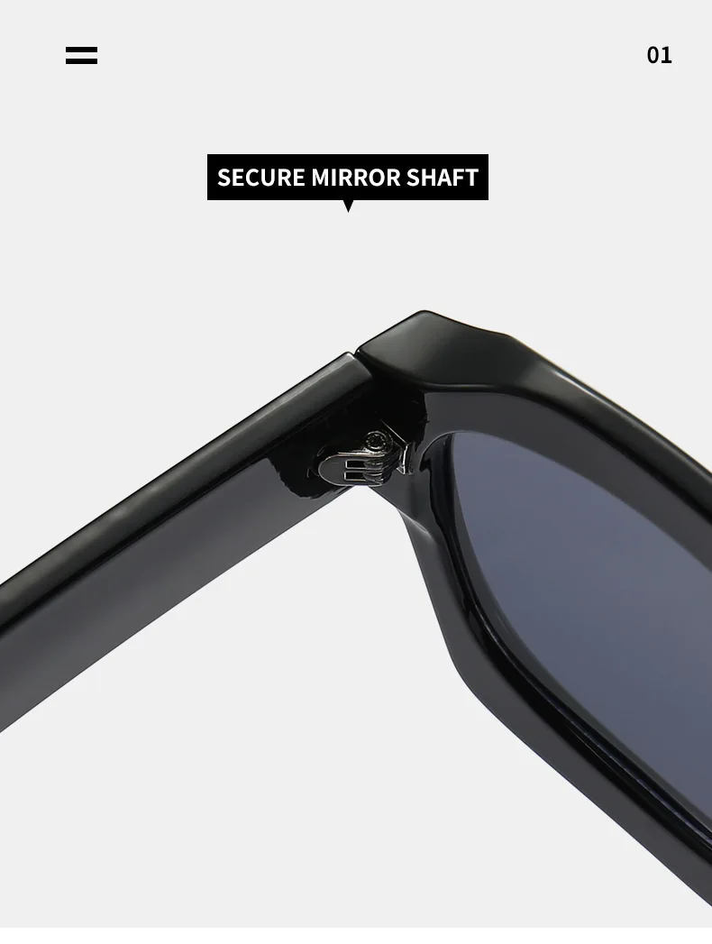 Dicker Rahmen Polygon getönter Schatten Lesebrille Herren Damen Fertige Korrektionsbrille Freizeit Outdoor Graue Sonnenbrille – Detail 13
