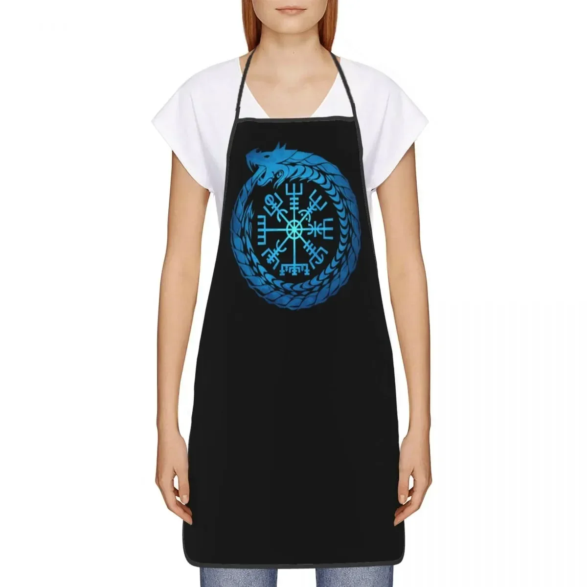 Vegvisir Compass Apron Kitchen Chef Cooking Baking Bib Women Men Norse Mythology Tablier Cuisine for Gardening