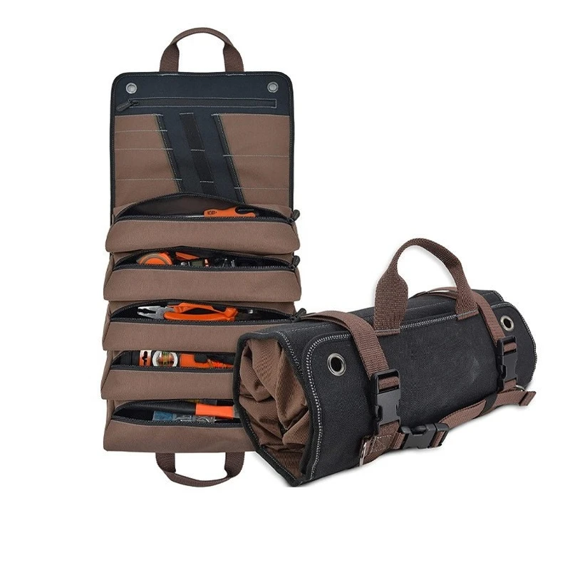 large-capacity roll-up portable Oxford cloth multi-function electrician new tool kit maintenance storage tool bag