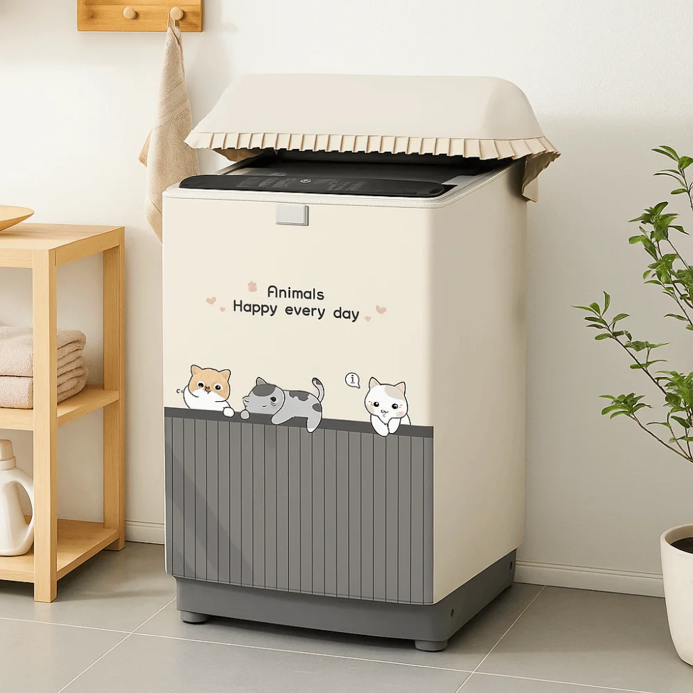 غطاء قماش مقاوم للماء غطاء الغسالة مضاد للغبار والبوليستر غطاء مقاوم للغبار واقي من الشمس غطاء علوي مفتوح ديكور المنزل