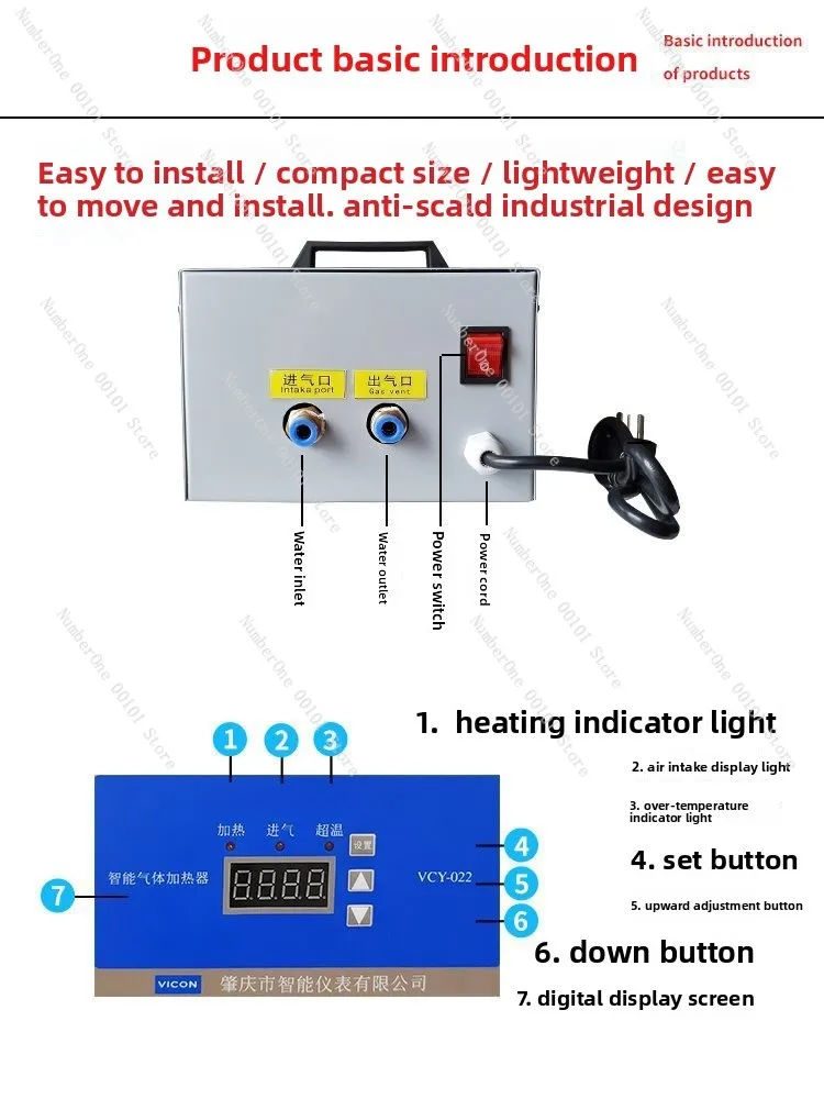 Compressed air heater Gas compressor Temperature control Pipeline drying Dehumidification Spray paint Nitrogen experiment