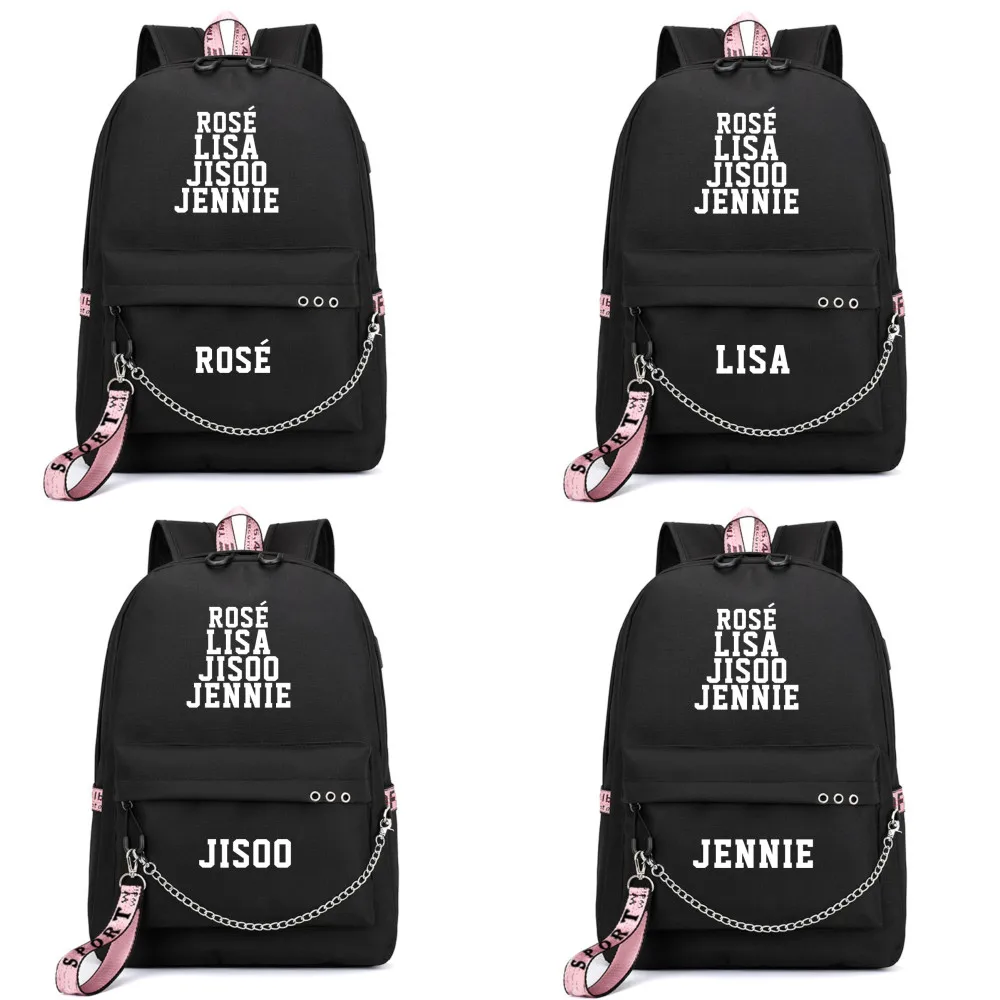 KPOP LISA ROSÉ JENNIE JISOO BORN PINK World Tour 2022 Backpack Shoulders Bag School Sports Backpack