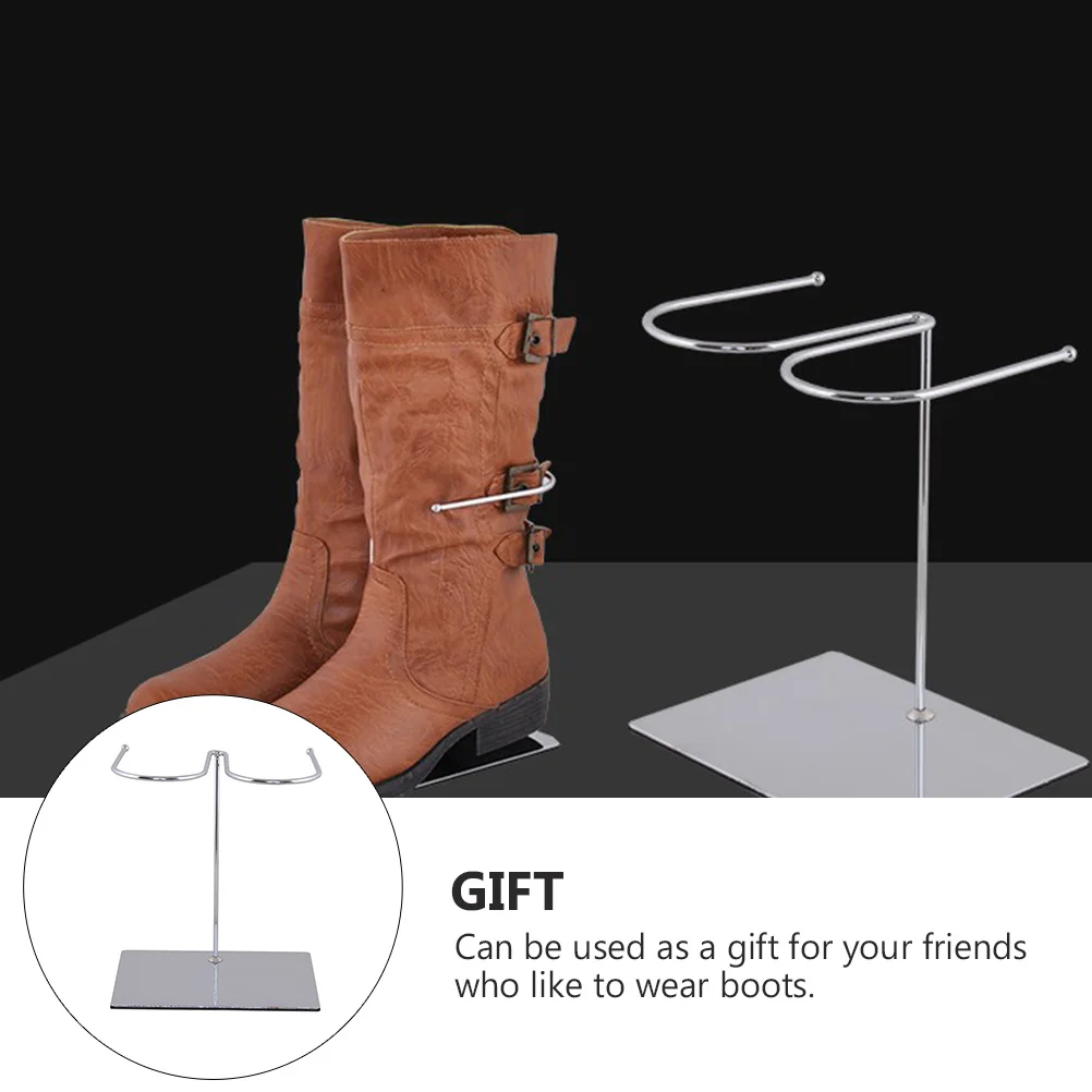 

1Pcs Stainless Steel Boots Display Rack Special Boots Storage Holder Silver Stylish Boot Support Rack Shoes Holder