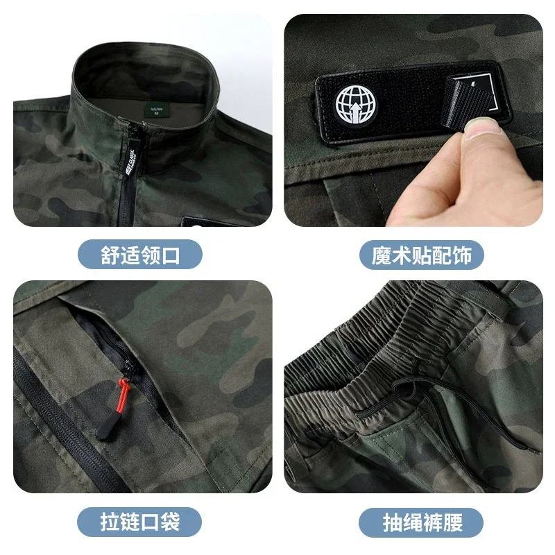 Wear-resistant Suits for Camouflage Clothes for Workwear Outdoor Leisure Thickened Wear-resistant Hot-resistant Welder Clothes