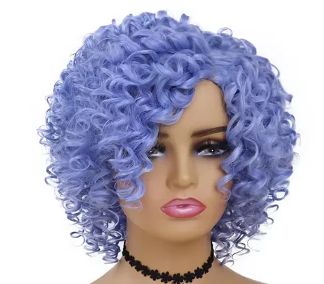 Peluca Afro rizada para mujer, pelucas sintéticas resistentes al calor de color marrón oscuro con flequillo lateral, aspecto Natural, hinchable, uso diario en disfraces de fiesta