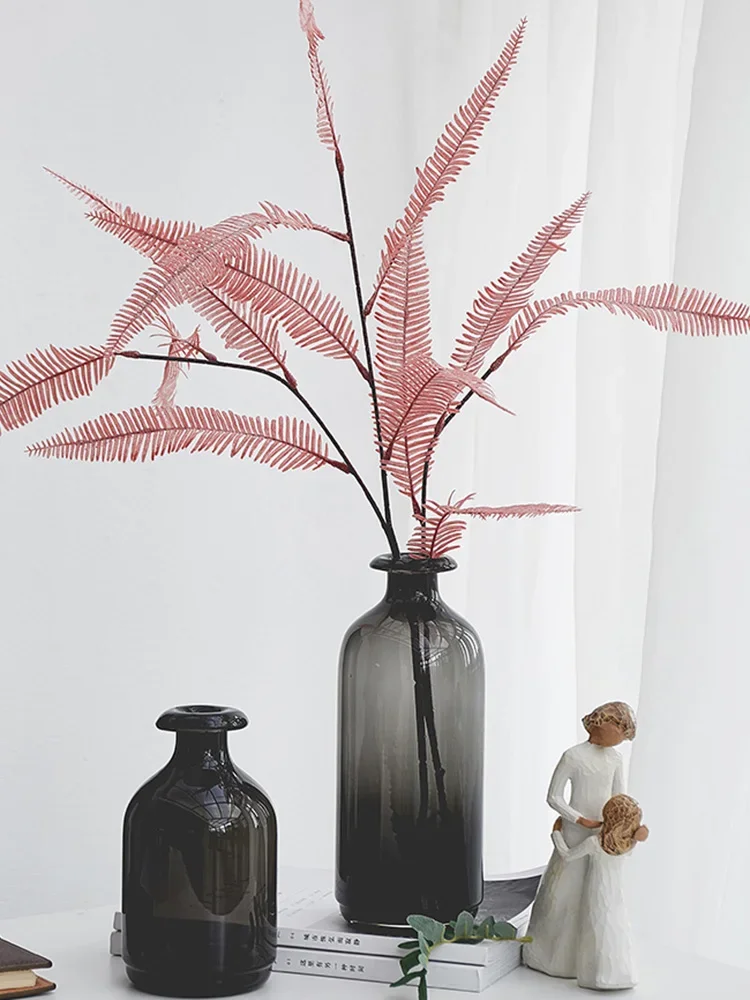 

Ins Nordic Vase Home Decor Vases Ornament Decoración Hogar Dried Flower Arrangement Glass Transparent Black Tabletop Decor Ваза