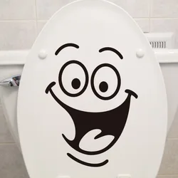 1pc Cute and Creative Happy Expression Toilet Sticker - Waterproof Bathroom Wall Decal for Fun and Personalization