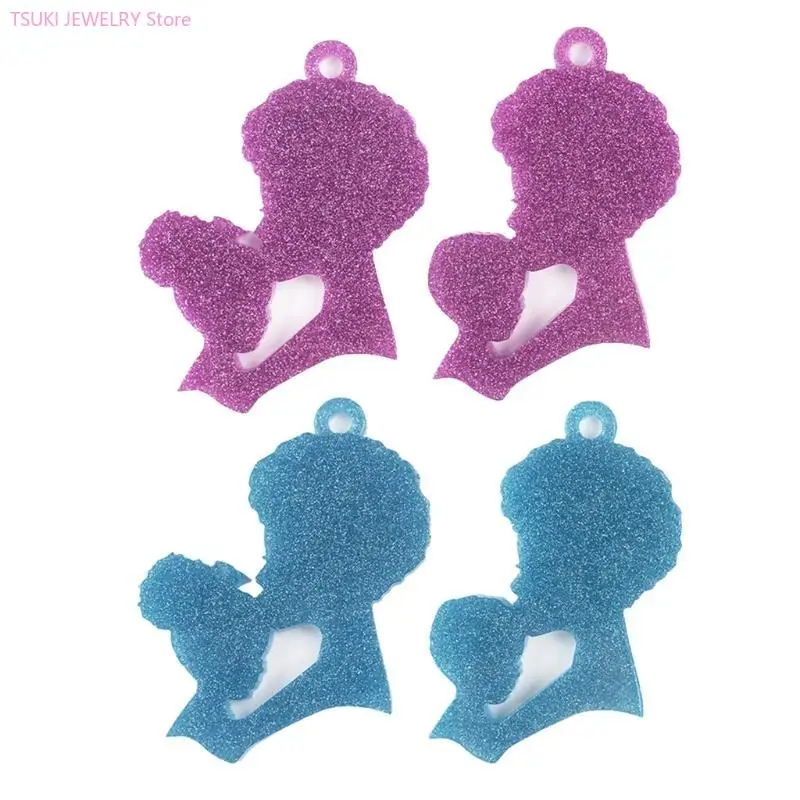 62KE DIY عيد الأم قلادة صب قالب من السيليكون عدة Keyrings فن الحرف اليدوية #2