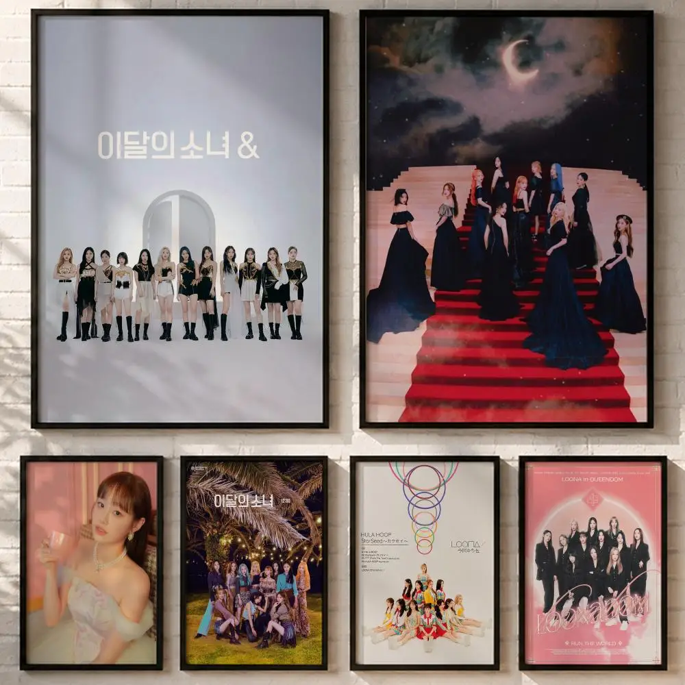Korean Kpop Girl Group LOONA Poster HD poster wall art self-stick no-residue for home cafe office great gift