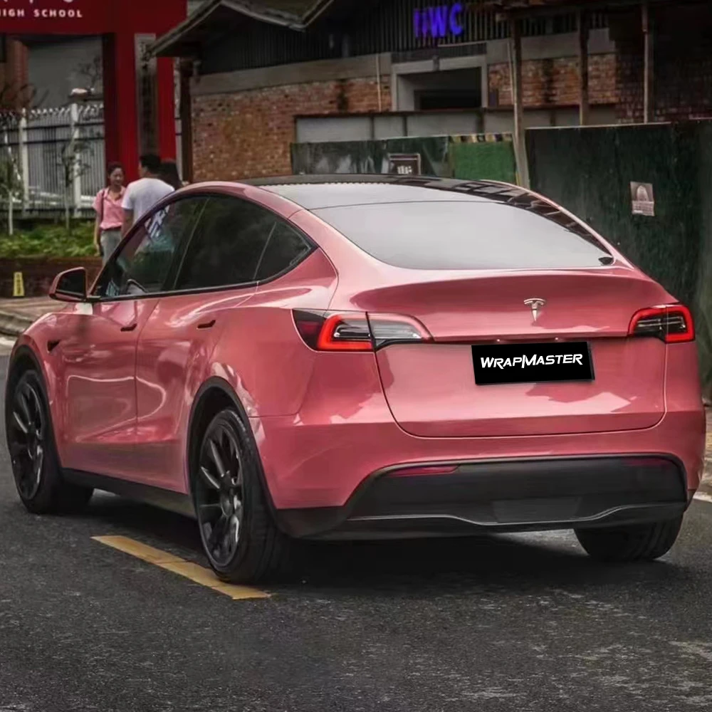 Stretchable Premium PET Auto Vinyl Film Car Body Film for Car Wrap Removable Easy to Install Bubble‑Free Morganite Red