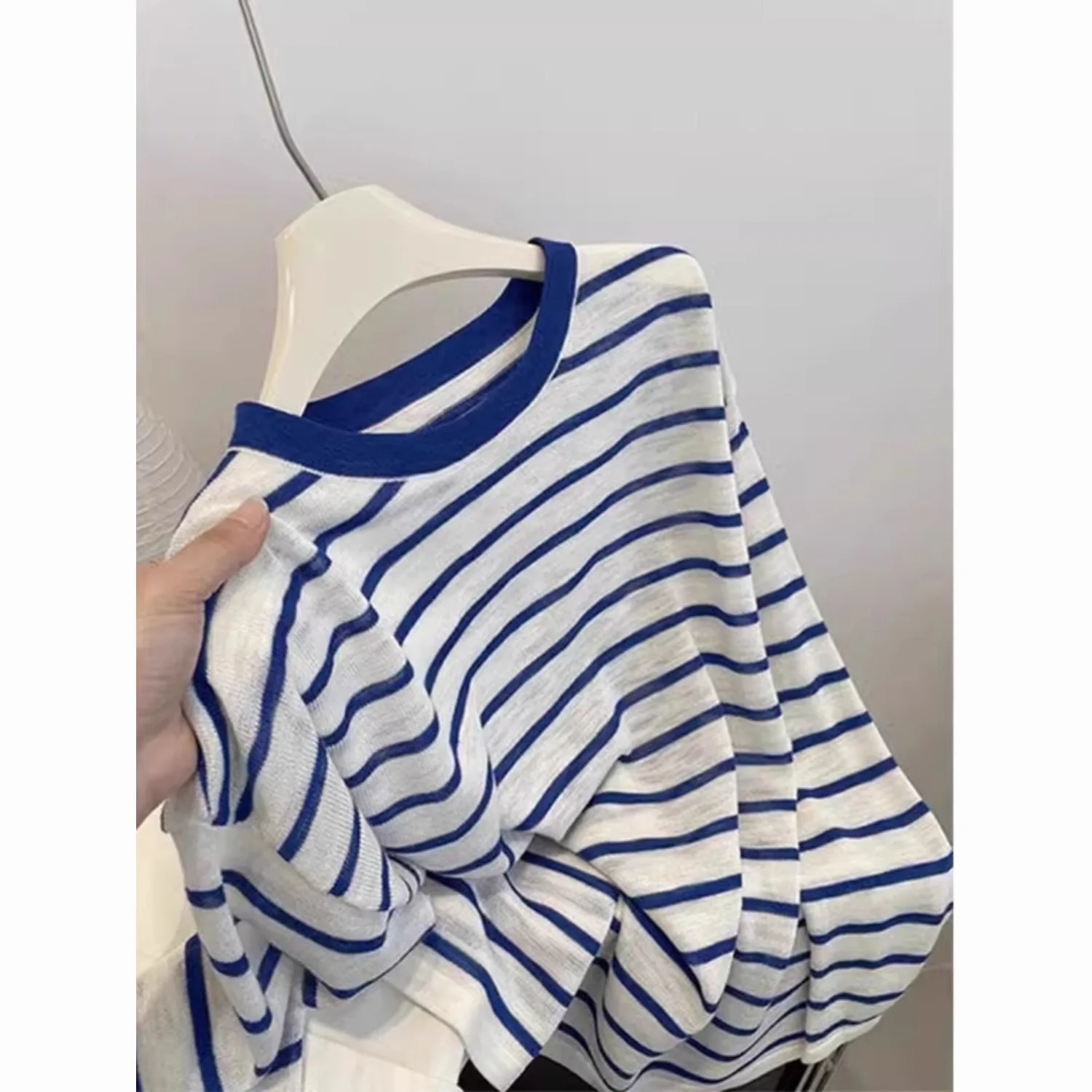 

Футболки с длинными рукавами, женские негабаритные корейские хлопковые топы в полоску Харадзюку и винтажная лоскутная одежда для осенней уличной одежды