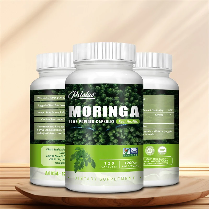 

Moringa Capsules 1200mg - Rich in Vitamins, Minerals and Antioxidants, Support Heart and Brain , Balance Energy Levels