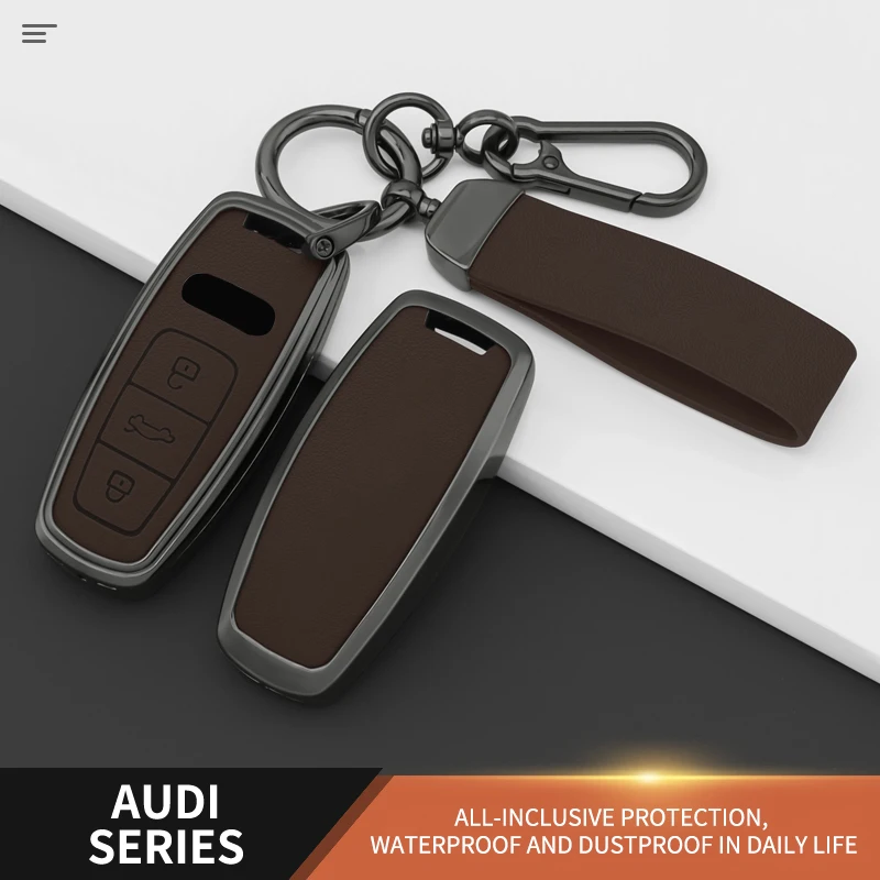 For Audi RSQ8 A6 C8 S6 RS6 A7 S7 RS7 A3 8Y A8 Q8 D5 4N RS E-tron GT Q4 Q7 4M Metal Funda LLaveCar Key Protective Casellavero