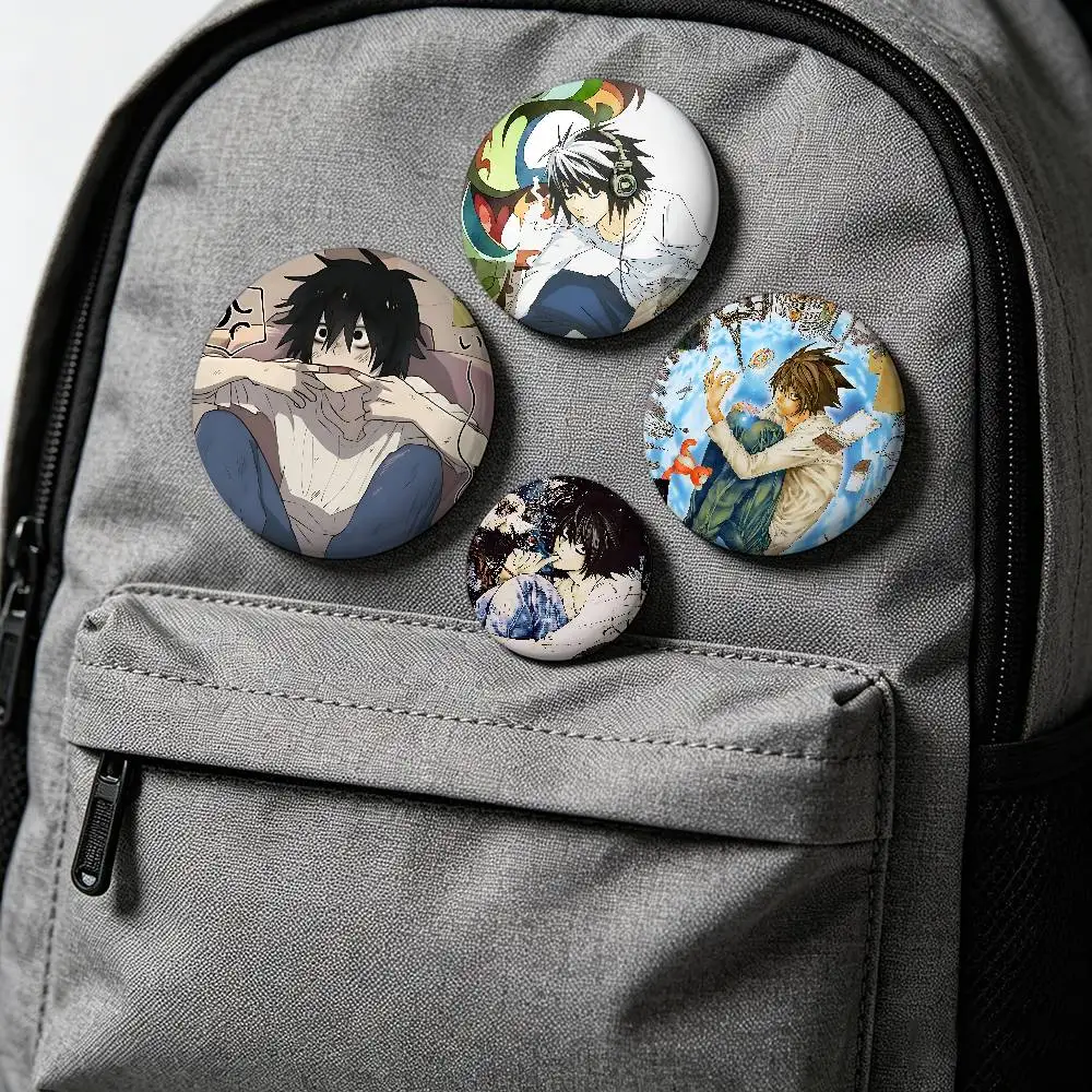 Cool L. Lawliet Badges Badges Cartoon Round Brooches On Backpack Jacket Acrylic Button Pins Collection Gifts