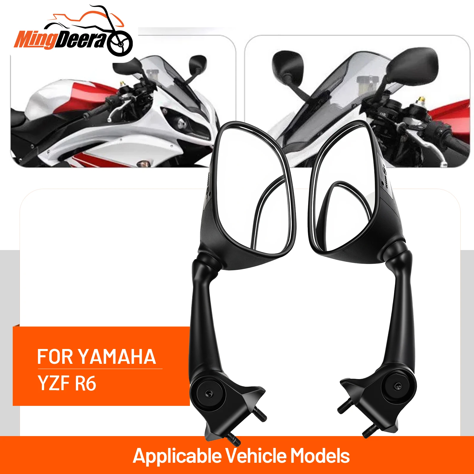 Motorcycle Rear View Mirror For Yamaha YZF R6 2008-2016 Motorcycle Left and Right Screw Rear View Mirror Inverted
