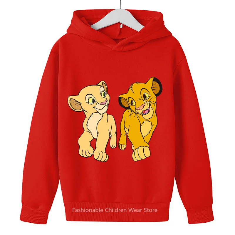 2024 Disney Lion King Hoodie for Kids: Fun Cartoon Prints, Korean Casual Vibe, Boys & Girls\' Warm Companion