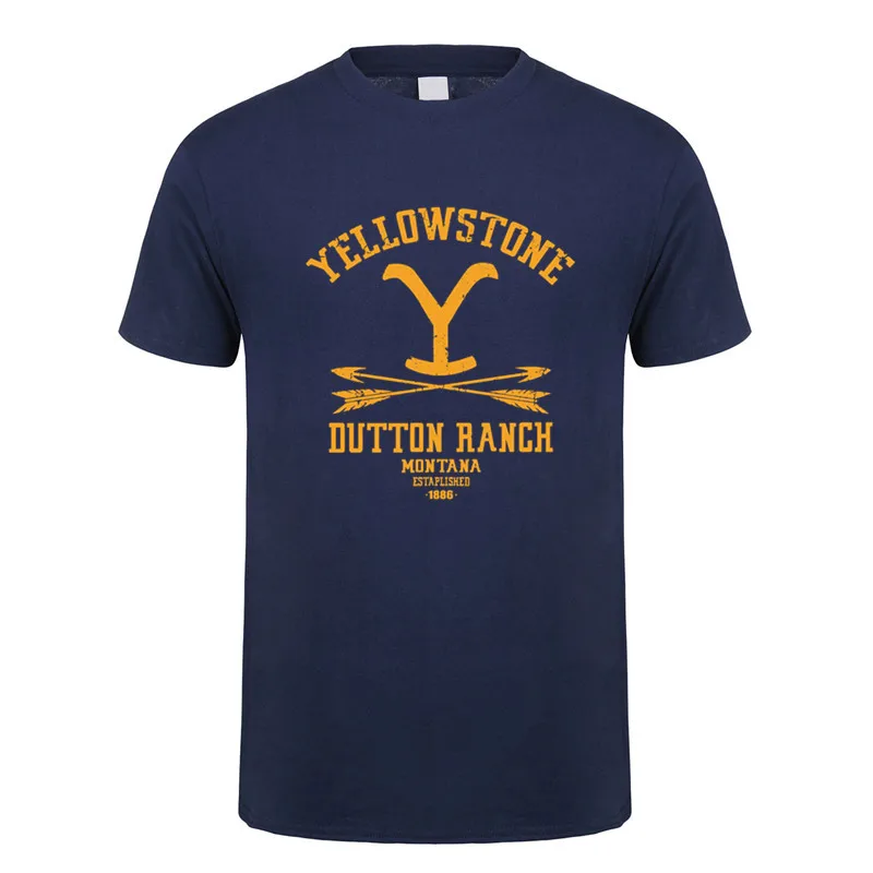 Yellowstone Dutton Ranch T Shirt Tops Summer Men Short Sleeve Cotton Yellowstone T-shirt Mans Tshirt