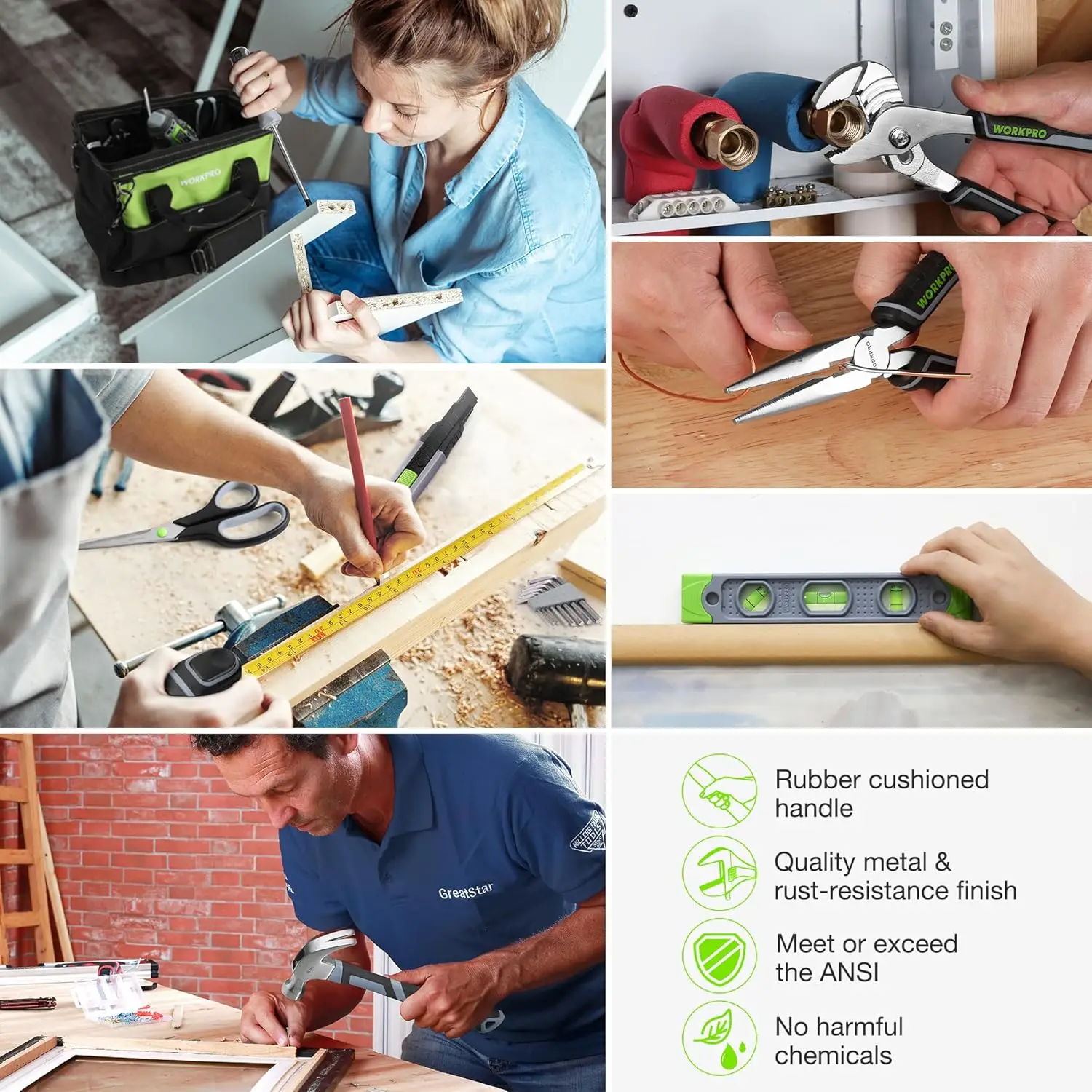 سائق مثقاب لاسلكي 20 فولت مع مجموعة أدوات مكونة من 157 قطعة، حقيبة تخزين واسعة الفم لإصلاح المنزل