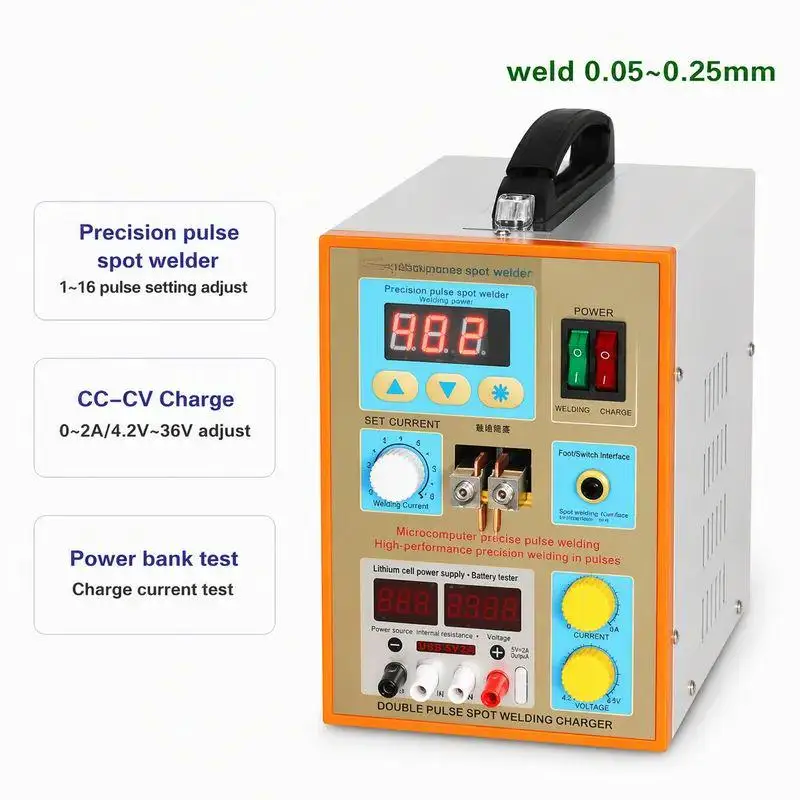 USB Small Precision Pulse Battery Spot Welder 18650 Lithium Battery Welding Machine Charging Test for Mobile Power Supply DIY
