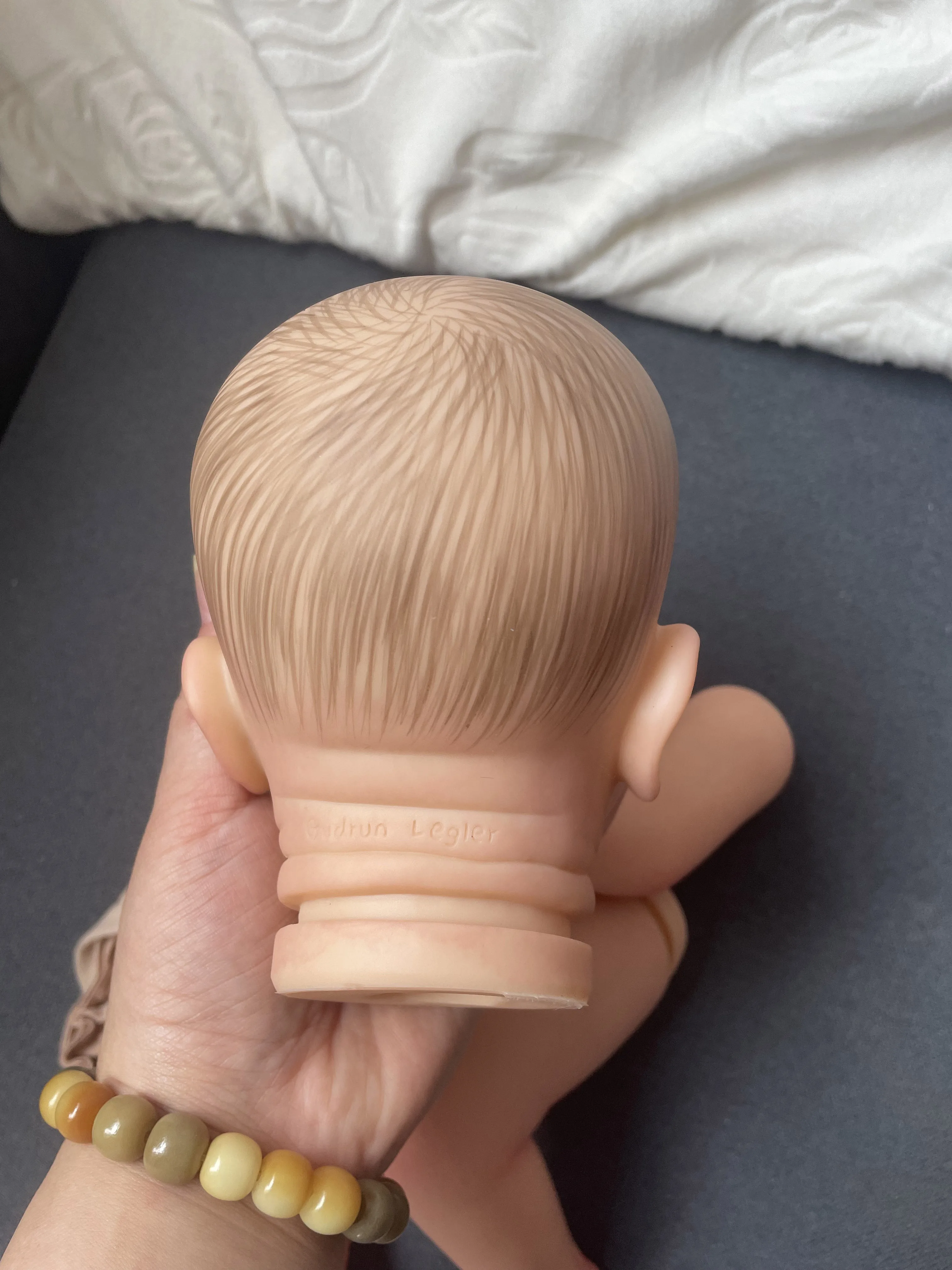 Kit de boneca realista kun dormindo, 19 polegadas, toque macio, múltiplas camadas, pintura, peças de boneca, veias visíveis, cabelo pintado à mão