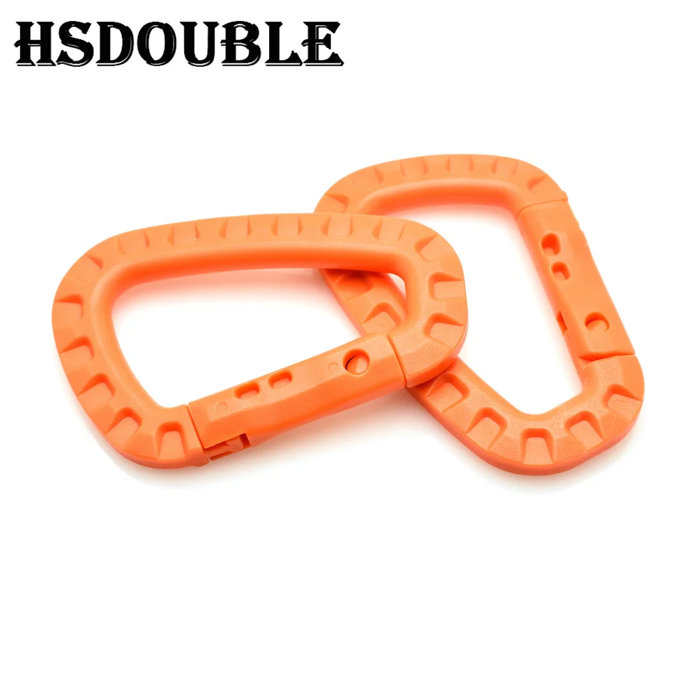 4 Pcs/Lot Carabiner Snap Hanging Hook D-Ring Spring Plastic Strong Tactical Tac Link Backpack EDC Tool Keychain