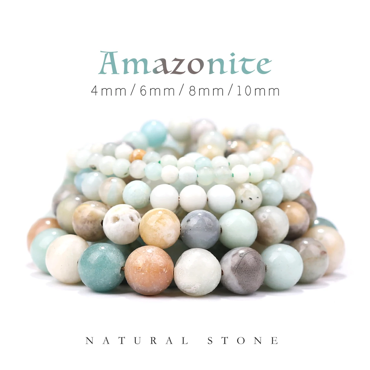 

4/6/8/10 mm Natural Stone Amazonite Beads Bracelet Necklace Pendant Earrings Jewelry Making Diy Wholesale