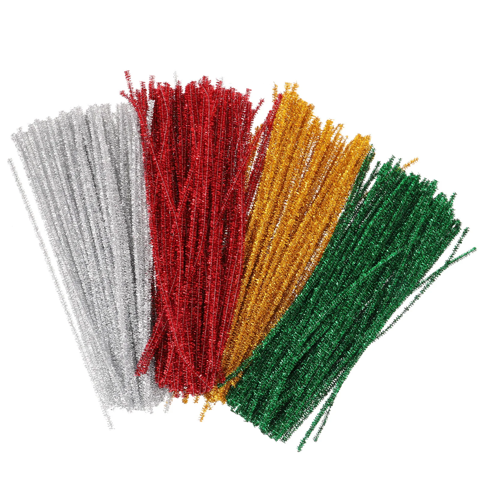 

400pcs Christmas Craft Supplies Colored Glitter Chenille Stems Diy Handmade Art Projects Creativity Decorations
