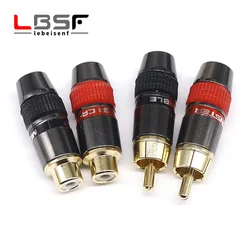 2pcs/1pairs monster Copper gold-plated RCA male/female plug Lotus solder plug audio and video extension socket RCA wiring