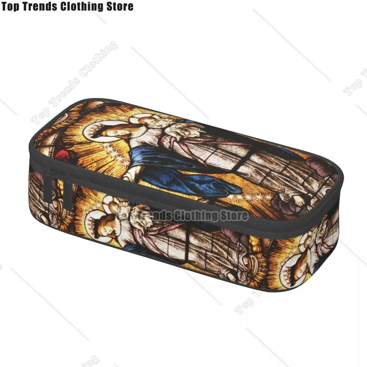 مقلمة مريم العذراء الكورية فتاة صبي سعة كبيرة الكاثوليكية سيدة غوادالوبي صندوق رصاص الطلاب القرطاسية