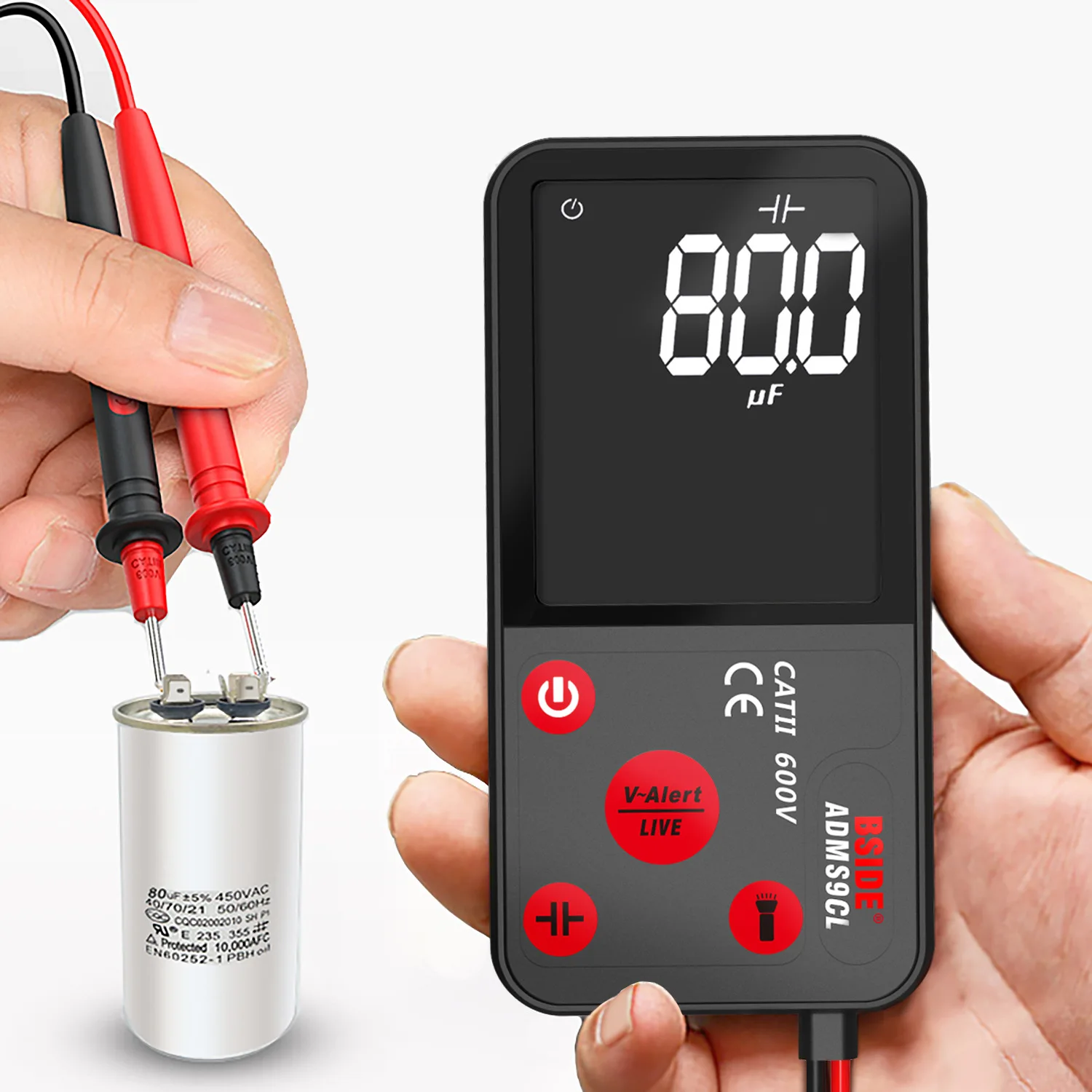 NEW ADMS9 Digital Multimeter Tester 3.5” LCD 3-Line Display 9999 Counts TRMS Auto Range Voltage Capacitance Diode Resistance