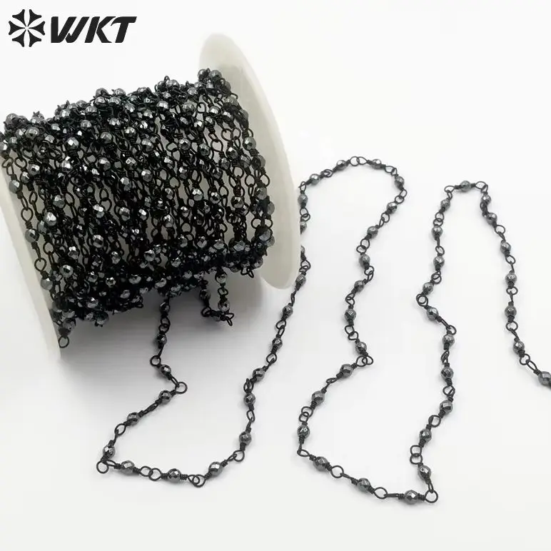 

Колье-розарий WT-RBC058, классический дизайн, черные бусины, ручная работа, для женщин, оптом, 5 метров.