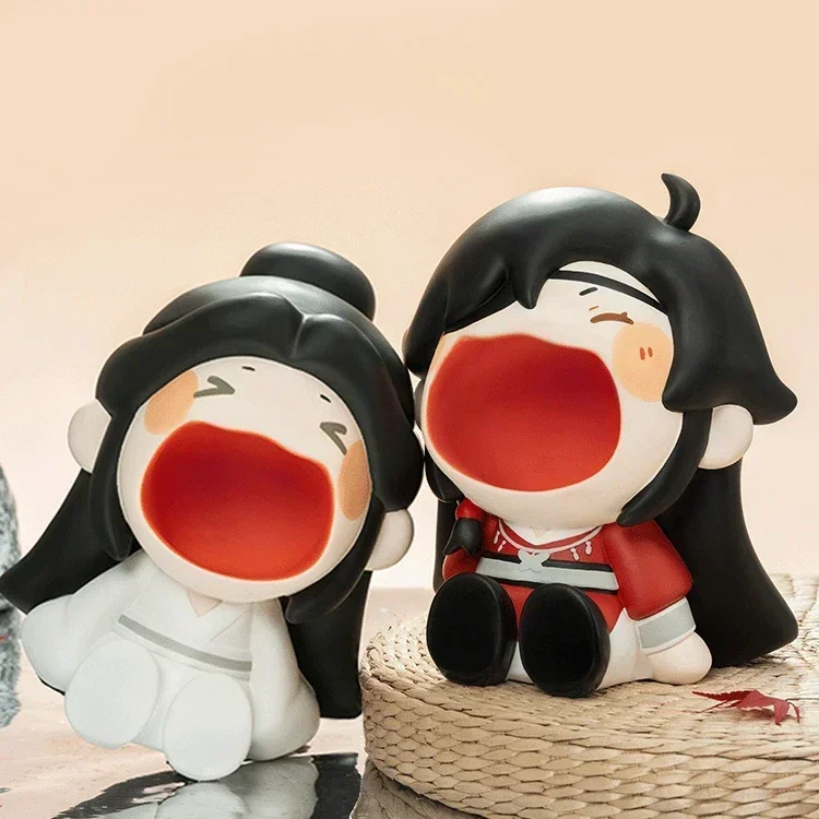 Tian Guan Ci Fu Anime Figures Big Mouth Hua Cheng Xie Lian Resin Action Figure Doll Desktop Storage Toys Girls Kawaii Gift