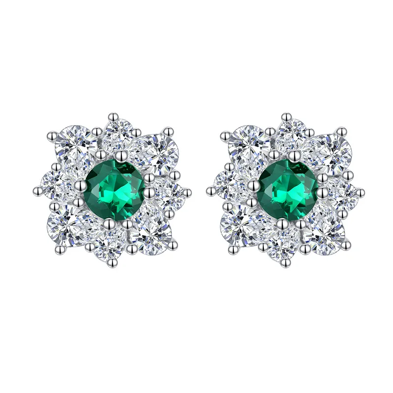 Jewelry S925 Silver Independent Packaging Sunflower Earrings Gemstone Vintage Simple Daily Style Women's