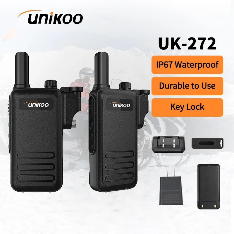 UNIKOO UK272 Walkie Talkie Long Range IP67 Waterproof 2 Pcs Durable Portable ht Two-way Radio Transceiver for Hunting Camping