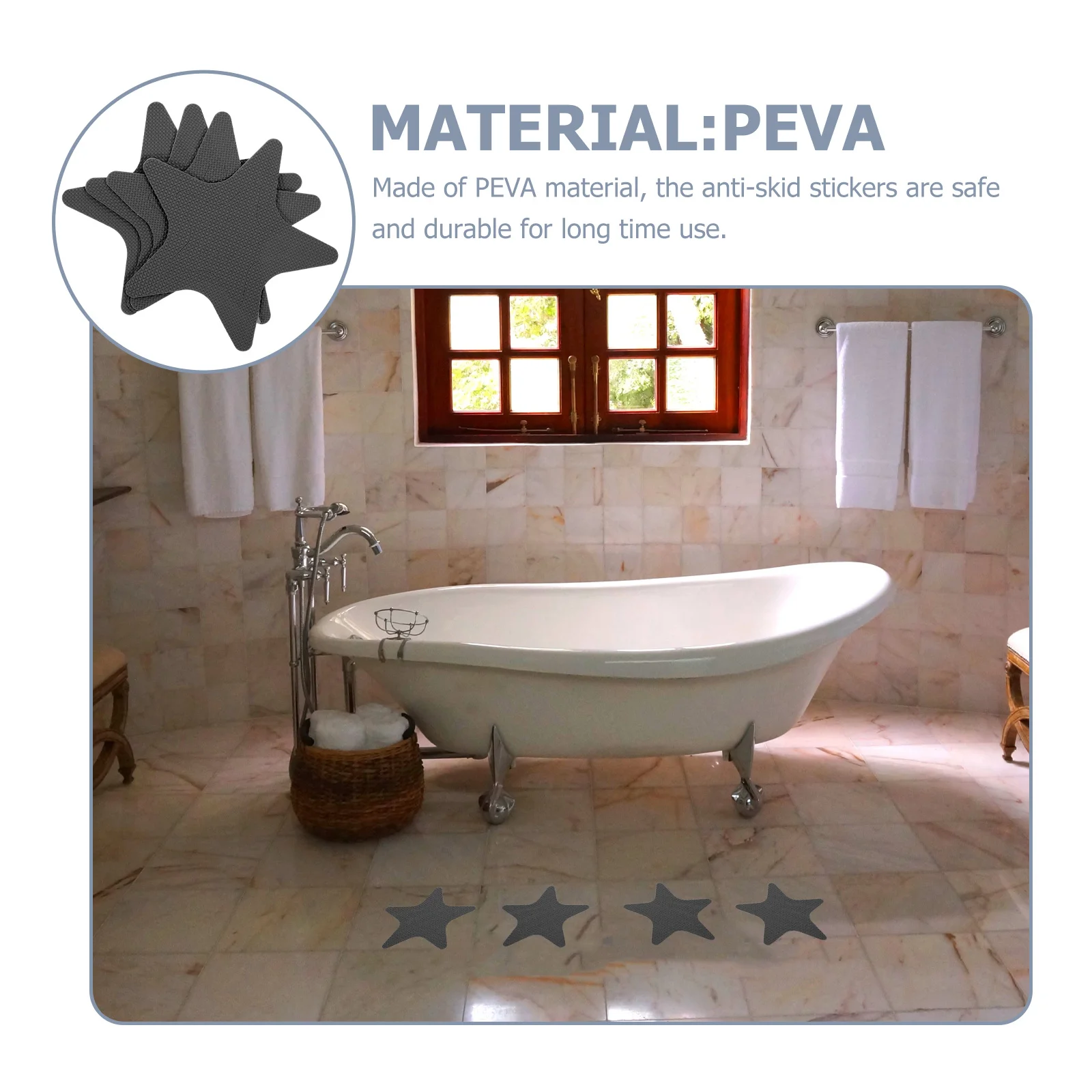 

1Set Bathtub Non-Slip Stickers Star Shaped Anti-Skid Bathroom Self-Adhesive Floor Decals Anti-Slip Stickers Anti-Slip Tapes