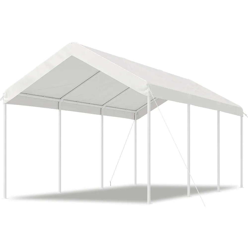 

10x20 FT Premium Heavy Duty Carport with Tarp & Wind Resistance Portable Carport Car Tent Outdoor Car Port with Tear Resis