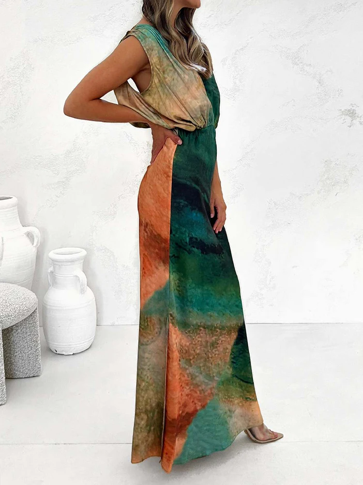 Vestido de fiesta con escote en V profundo para mujer, ropa de descanso sin mangas, entallado, sin espalda, ropa de calle, 2023