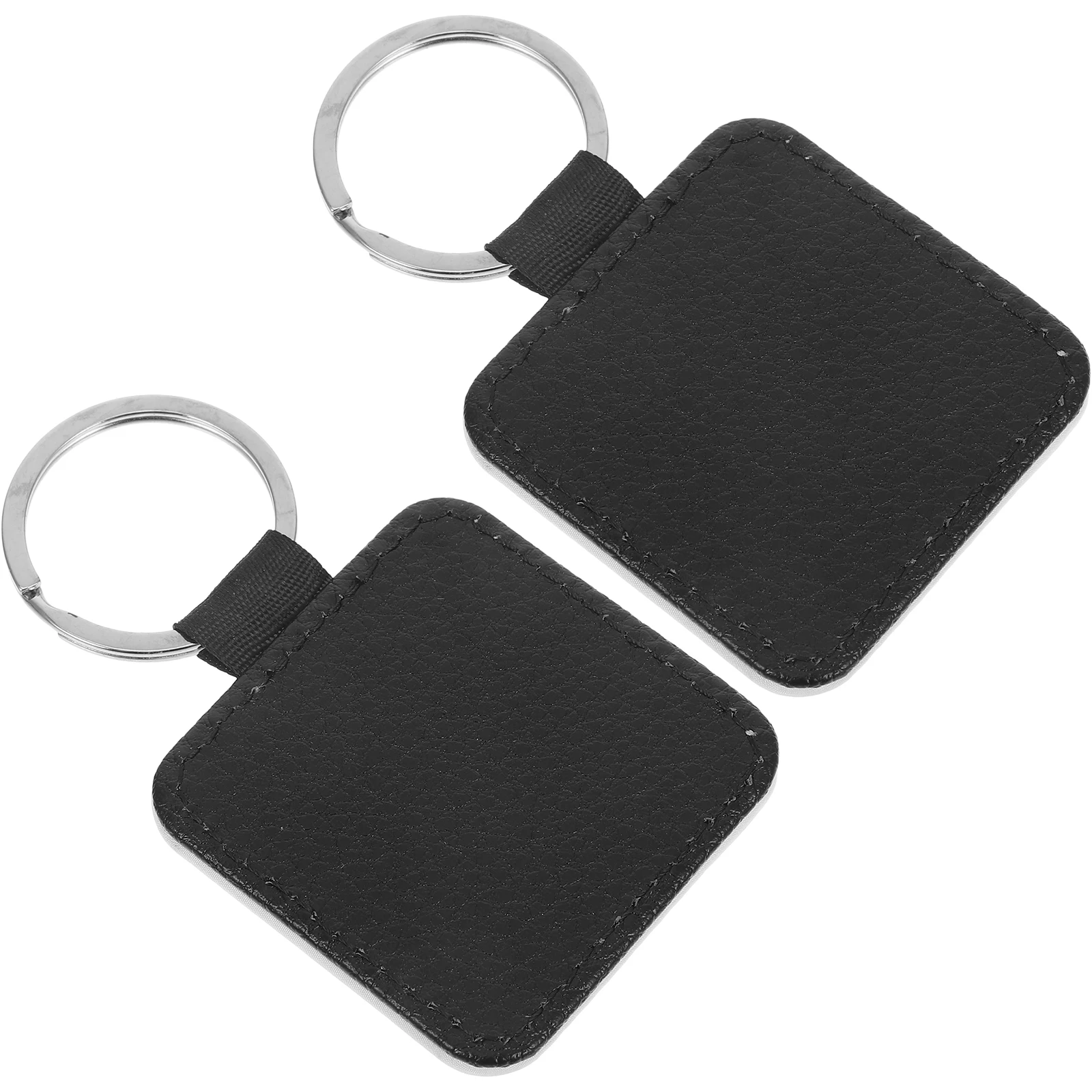 

2pcs Keychains Heart Accessories Diy Sublimation Blank Pendants Craft Supplies PU Matching Jewelry Making