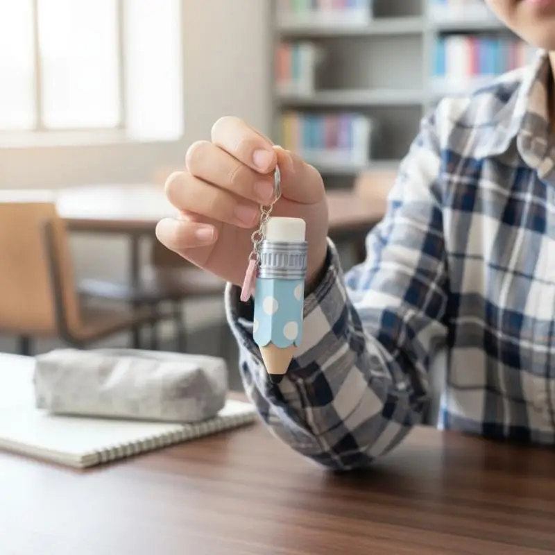Polka-Dot-Stiftförmiger Fidget-Stressabbau-Schlüsselanhänger, weiches Quetschspielzeug, niedlicher Schlüsselhalter-Anhänger für Schultaschen-Dekoration und Geschenke. – Detail 5